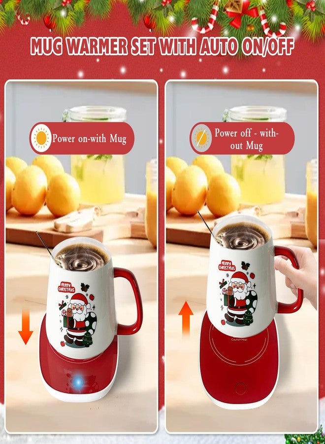 LAIAMER Christmas Coffee Warmer with Mug Set, Coffee Cup Warmer Coffee Mug Warmer with Auto Shut Off for Desk Home Office, Coffee Gifts Xmas Gifts for Coffee Lovers Mom Her Wife Girlfriend Daughter - Image 3